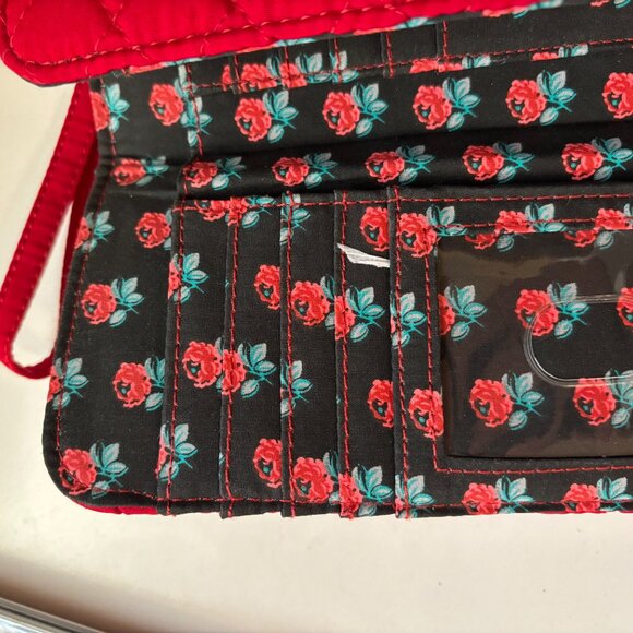 Vera Bradley Red Rose Print Wristlet Wallet - Picture 3 of 8